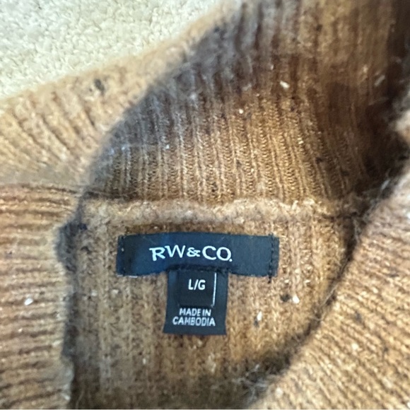 Rw&co women's brown high neck shirt sweater Sz L NWOT - Picture 7 of 12